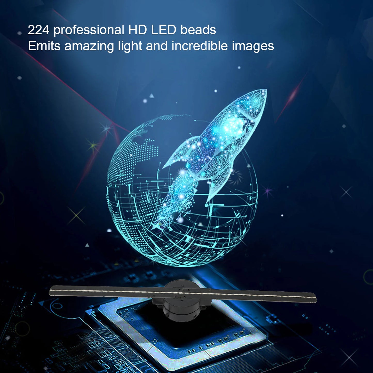 Elevate Your Business with the 3D Hologram Fan Projector - 16.5 Inch, 2000x224 Resolution, WiFi Enabled for Stunning Advertisements