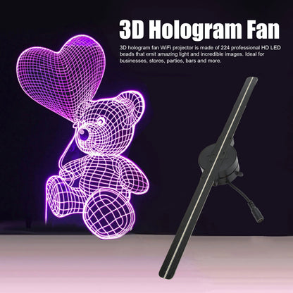 Elevate Your Business with the 3D Hologram Fan Projector - 16.5 Inch, 2000x224 Resolution, WiFi Enabled for Stunning Advertisements